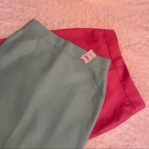The Pencil Skirt - JCrew in Flamenco and baby aqua- New